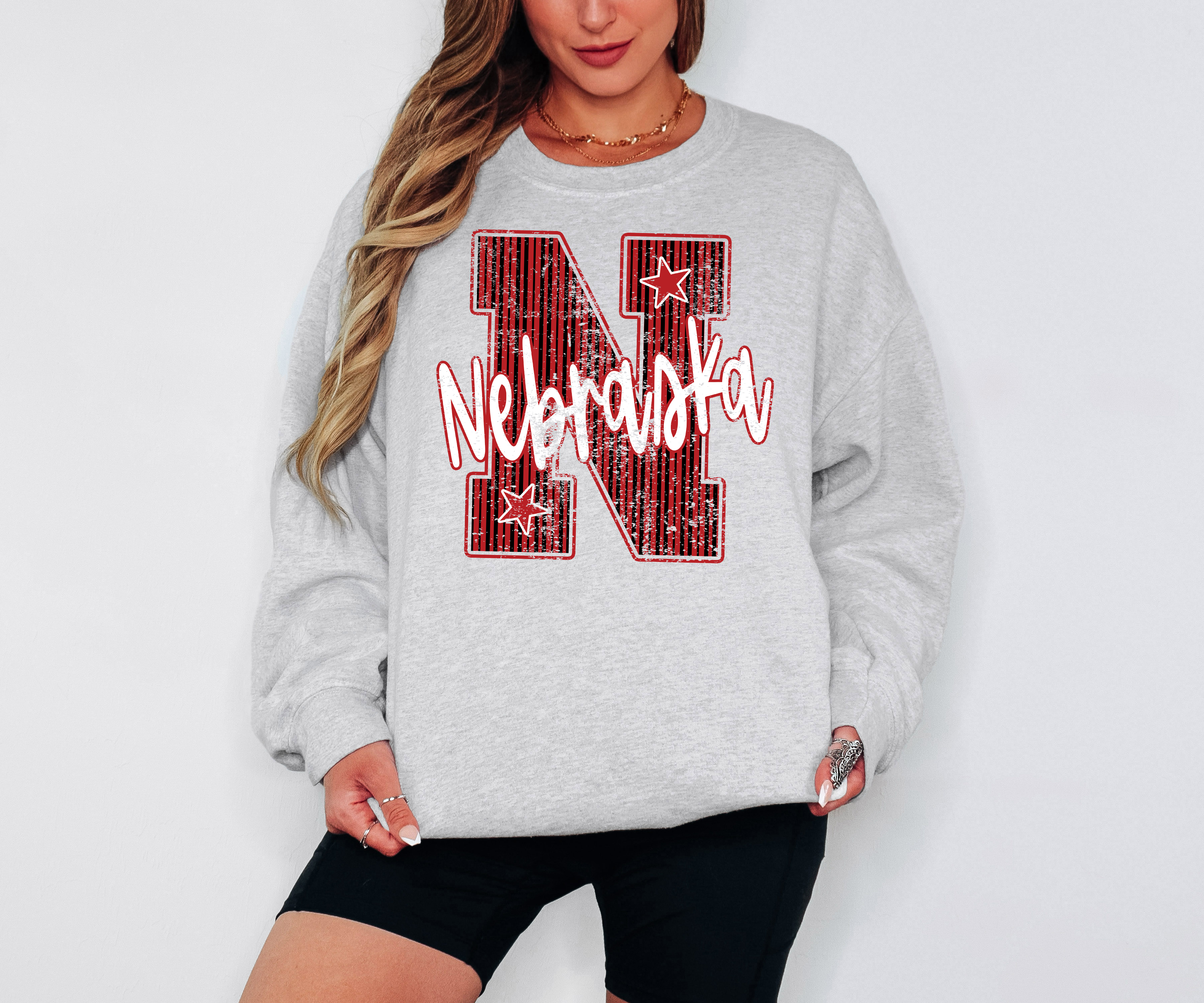 Nebraska Stripes Varsity Team DTF Print