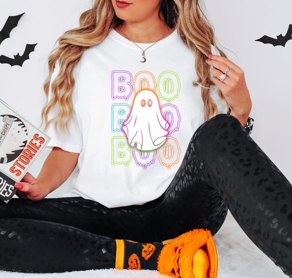 Neon Boo Ghost DTF Print