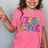 Neon Doodle First Grade DTF Print