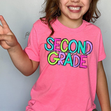 Neon Doodle Second Grade DTF Print