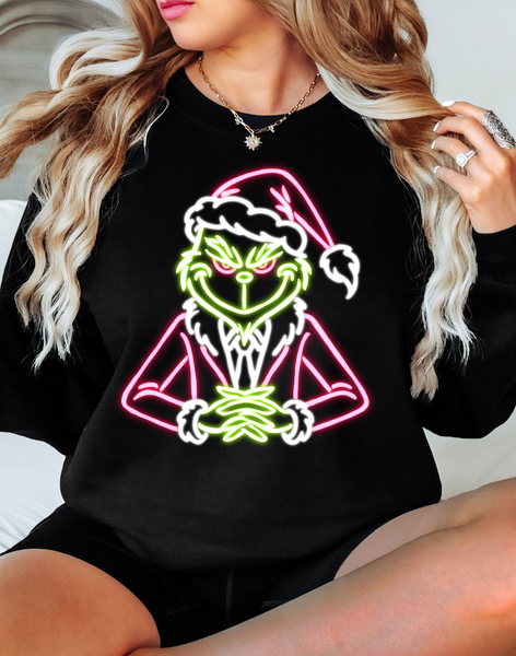 Neon Grinch DTF Print