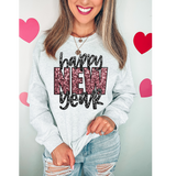 Happy New Year Sequin Glitter Effect DTF Print