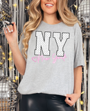 Faux Glitter New York Doodle DTF Print