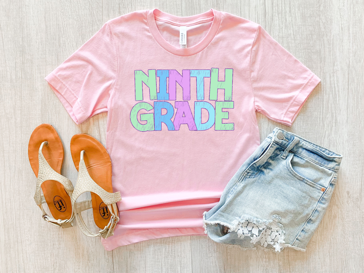 Back To School Middle-High School Pastel Bookworm DTF Print