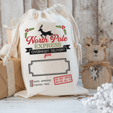 Personalized North Pole Express Santa Sack DTF Print