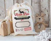 Personalized North Pole Express Santa Sack DTF Print