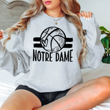NotreDame Basketball with heart DTF Print