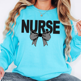 Nurse Coquette Checker Bow DTF Print