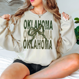 Oklahoma Matching Stacked Camo Greens DTF Print