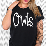 Owls Dotted Doodle DTF Print