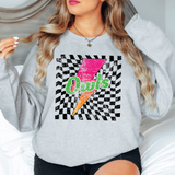 Owls Checker Bolt Distressed DTF Print
