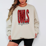 Owls Softball Star Power Team Sports DTF Print