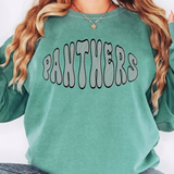 Panthers Alternative Black Sketch DTF Print