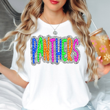 Neon Panthers Dotted Doodle DTF Print
