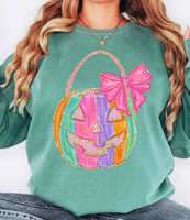 Pastel Pumpkin with Bow DTF Print