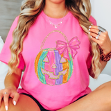 Pastel Pumpkin with Bow DTF Print