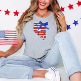 Patriotic NV Stars Stripes Glitter Bow DTF Print