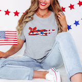 Patriotic TN Stars Stripes Glitter Bow DTF Print