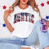 Patriotic Auntie Arch Doodle DTF Print