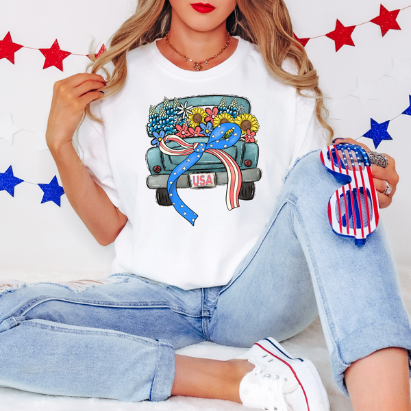 Patriotic Bow Truck DTF Print