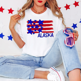 Alaska Plain Flag with Stars and Stripes DTF Print