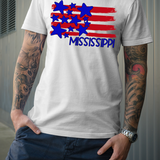 Mississippi Plain Flag with Stars and Stripes DTF Print