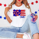 Ohio Plain Flag with Stars and Stripes DTF Print