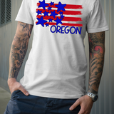 Oregon Plain Flag with Stars and Stripes DTF Print