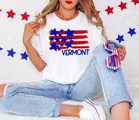 Vermont Plain Flag with Stars and Stripes DTF Print