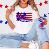 Washington Plain Flag with Stars and Stripes DTF Print