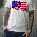 West Virginia Plain Flag with Stars and Stripes DTF Print