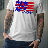 Wyoming Plain Flag with Stars and Stripes DTF Print