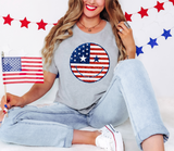 Patriotic Faux Glitter Smile DTF Print