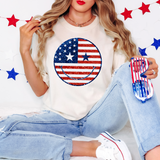 Patriotic Faux Glitter Smile DTF Print