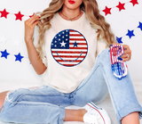 Patriotic Faux Glitter Smile DTF Print