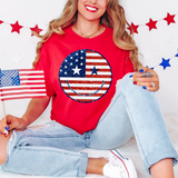 Patriotic Faux Glitter Smile DTF Print