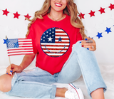 Patriotic Faux Glitter Smile DTF Print