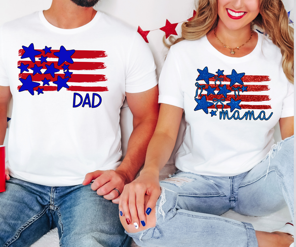 Patriotic Family Flag DTF Print