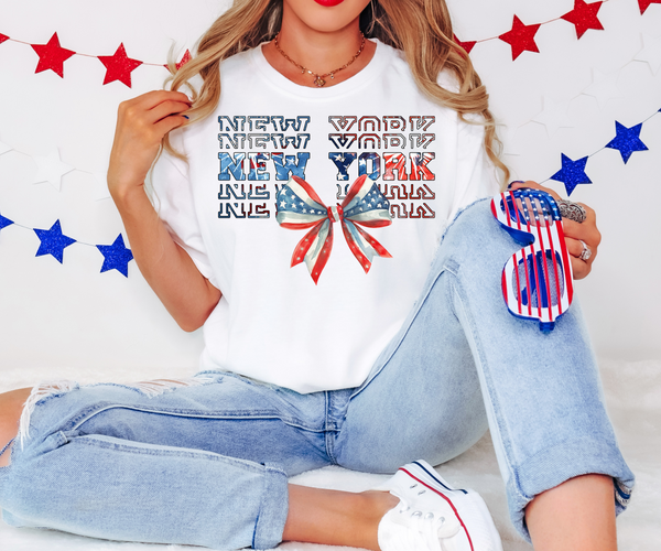 Coquette Patriotic New York DTF Print