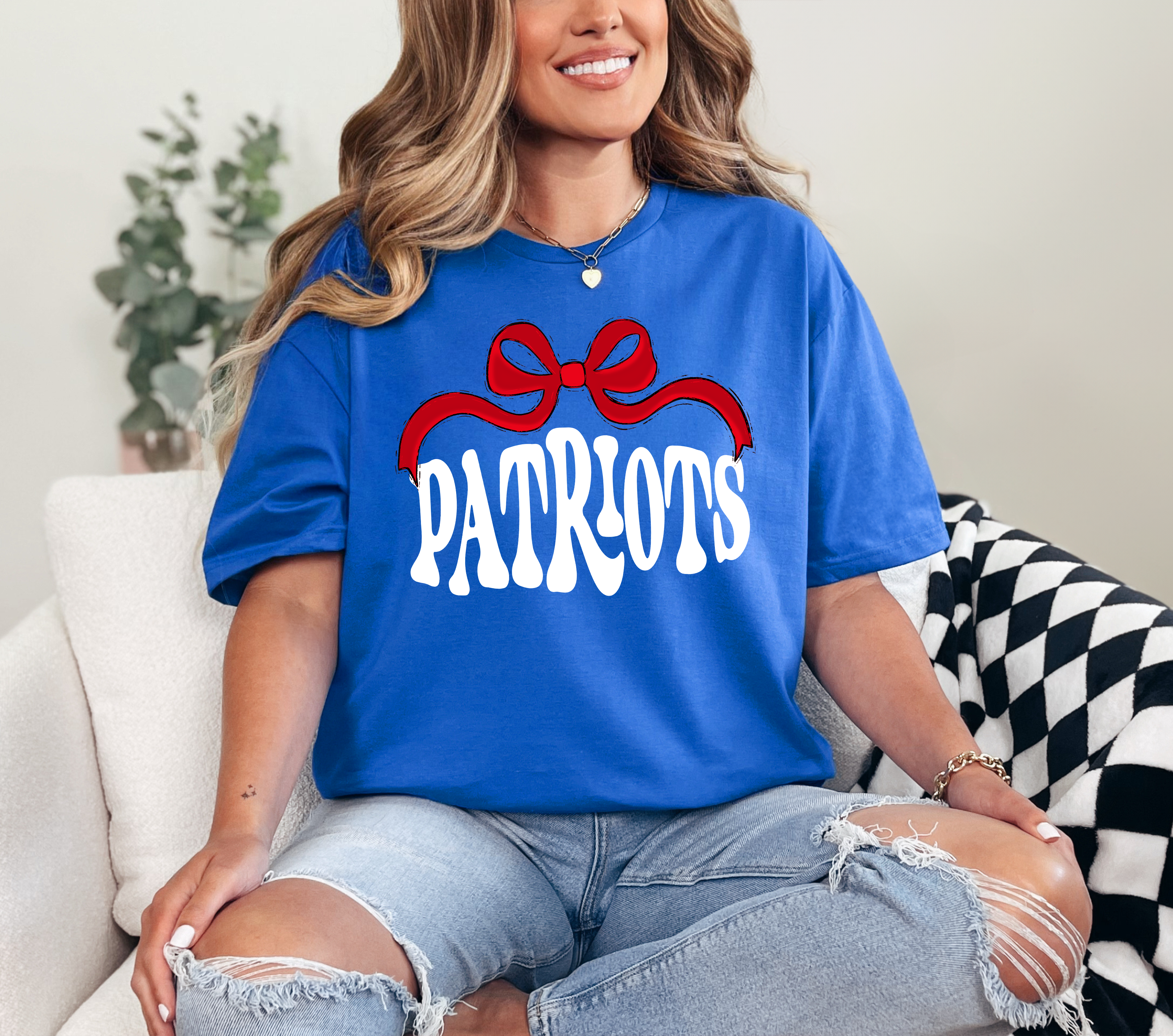 Patriots Wide Ribbon DTF Print