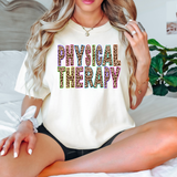 Leopard Physical Therapy Neon Outline DTF Print