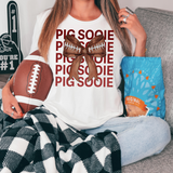 Pig Sooie Repeat Football Bow DTF Print