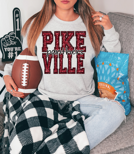 Pikeville Panthers Varsity Glitter Effect DTF Print