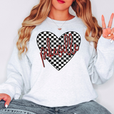 Pikeville Retro Checker Heart DTF Print
