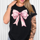 Coquette Pink Ribbon DTF Print