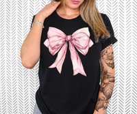 Coquette Pink Ribbon DTF Print