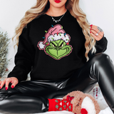 Grinch Faux Embroidery DTF Print