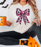 Coquette Pink Leopard Bow DTF Print