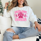 Pink Out Bears Glitter Effect Checker DTF Print