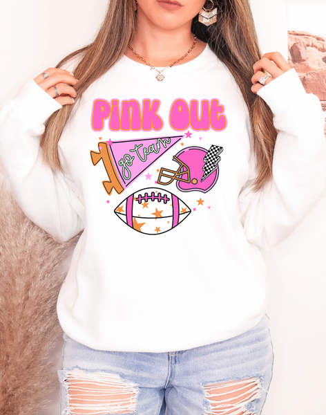 Pink Out Football Collage DTF Print